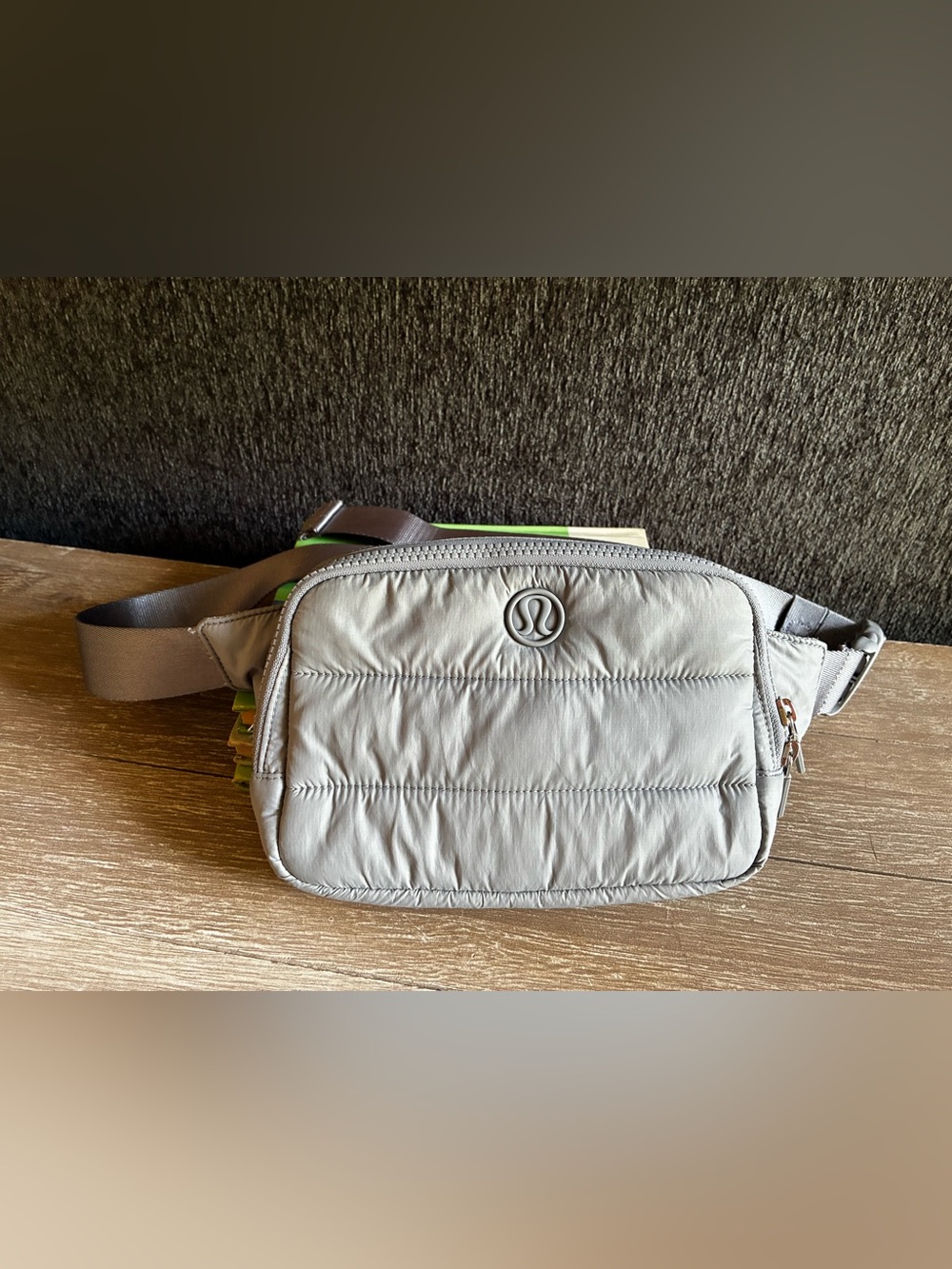 lululemon athletica Quilted Light Gray Belt Bag